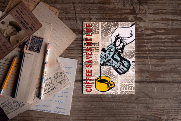Coffee saves my life - postcard - originální pohlednice Small